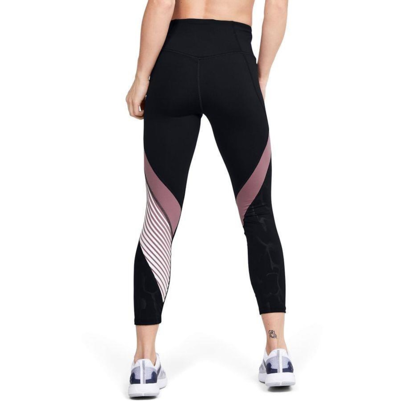 Calça Legging Under Armour Rush Embossed Shine Graphic Crop - Feminina - Foto 3