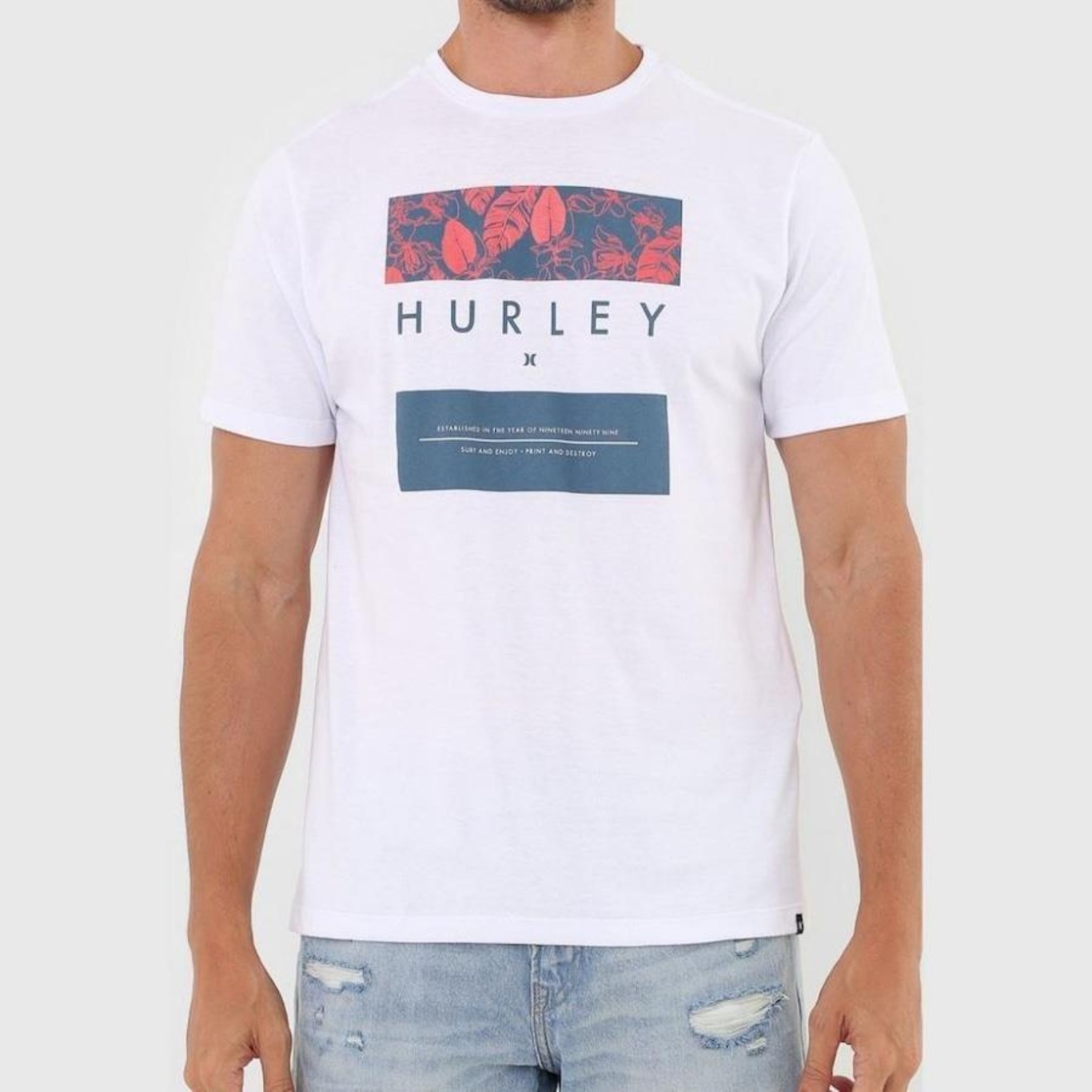 Camiseta Hurley Silk Flower Box - Masculina - Foto 1