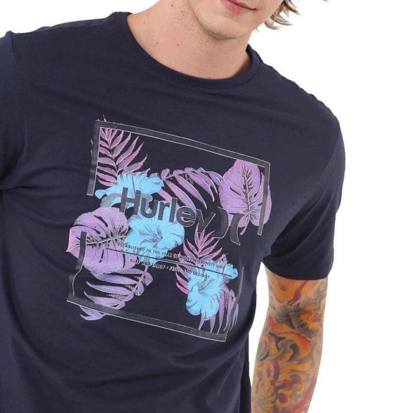 Camiseta Hurley Silk Fill Box - Masculina - Foto 3