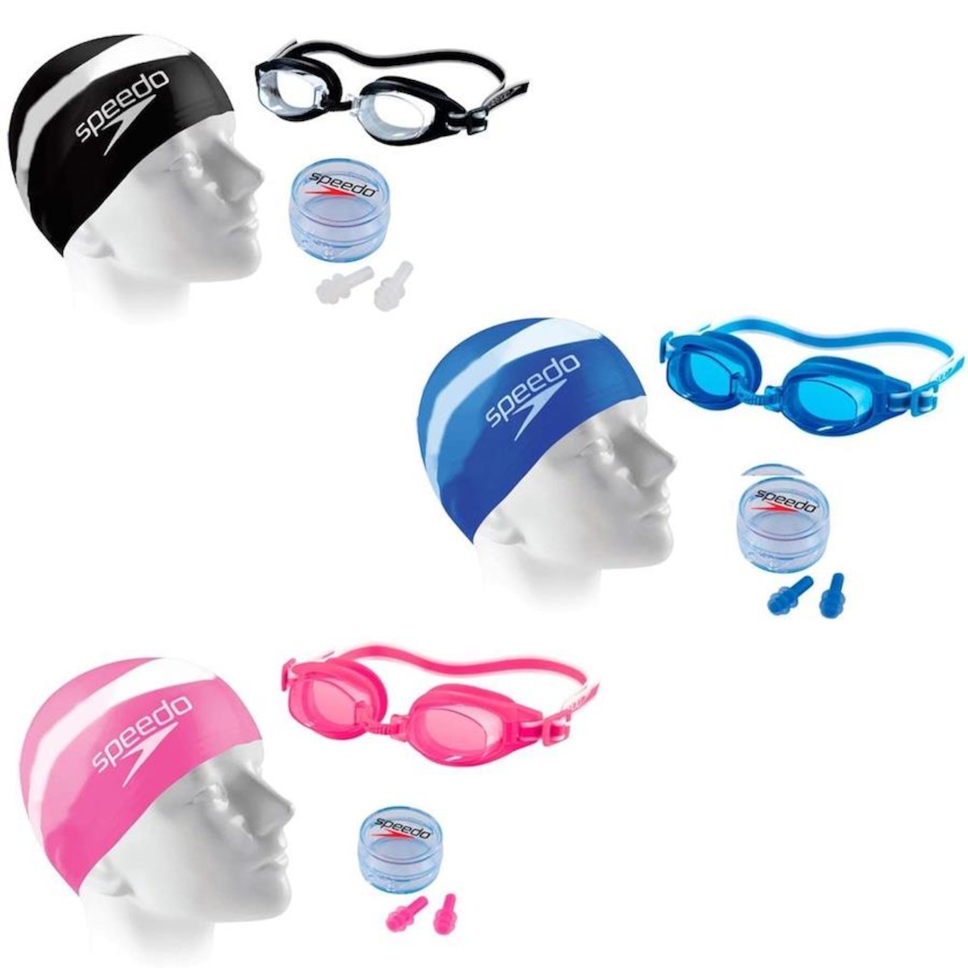 Kit de Natação Speedo Swin Slc com Touca, Óculos e Par de Protetores - Infantil - Foto 1