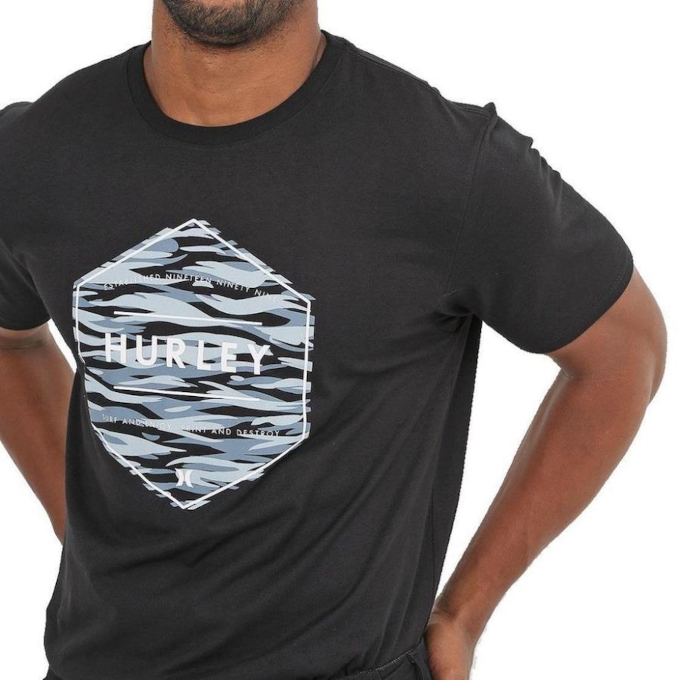 Camiseta Hurley Silk Camouflage Two - Masculina - Foto 3