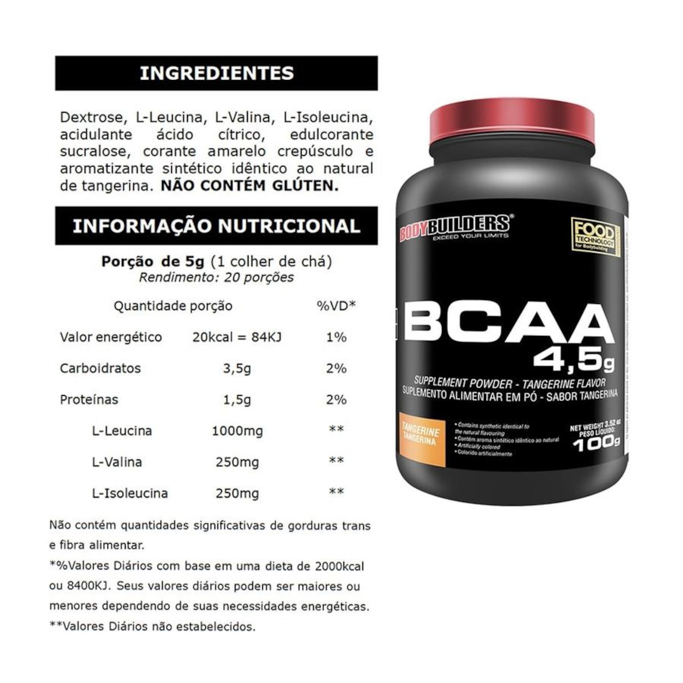 Kit 2x Giant Whey - Choc/Mor - 900g + 2x Creatina - 100g + 2x BCAA - Tang - 100g + Coqueteleira - Foto 3