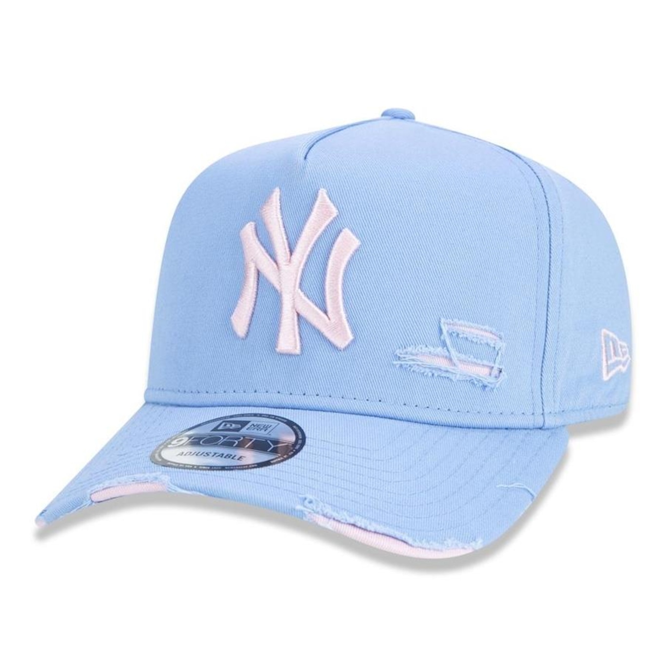 Boné Aba Curva New Era 9Forty A-Frame MLB New York Yankess Destroyed - Strapback - Adulto - Foto 1