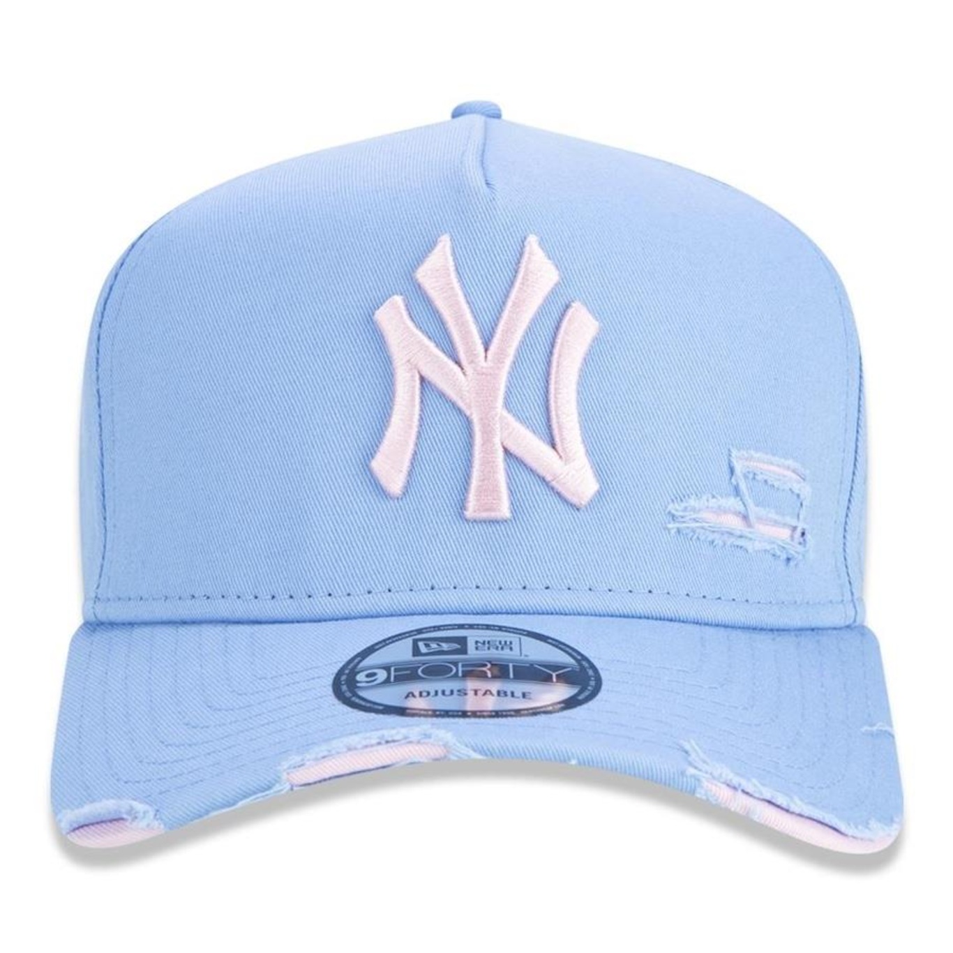 Boné Aba Curva New Era 9Forty A-Frame MLB New York Yankess Destroyed - Strapback - Adulto - Foto 2