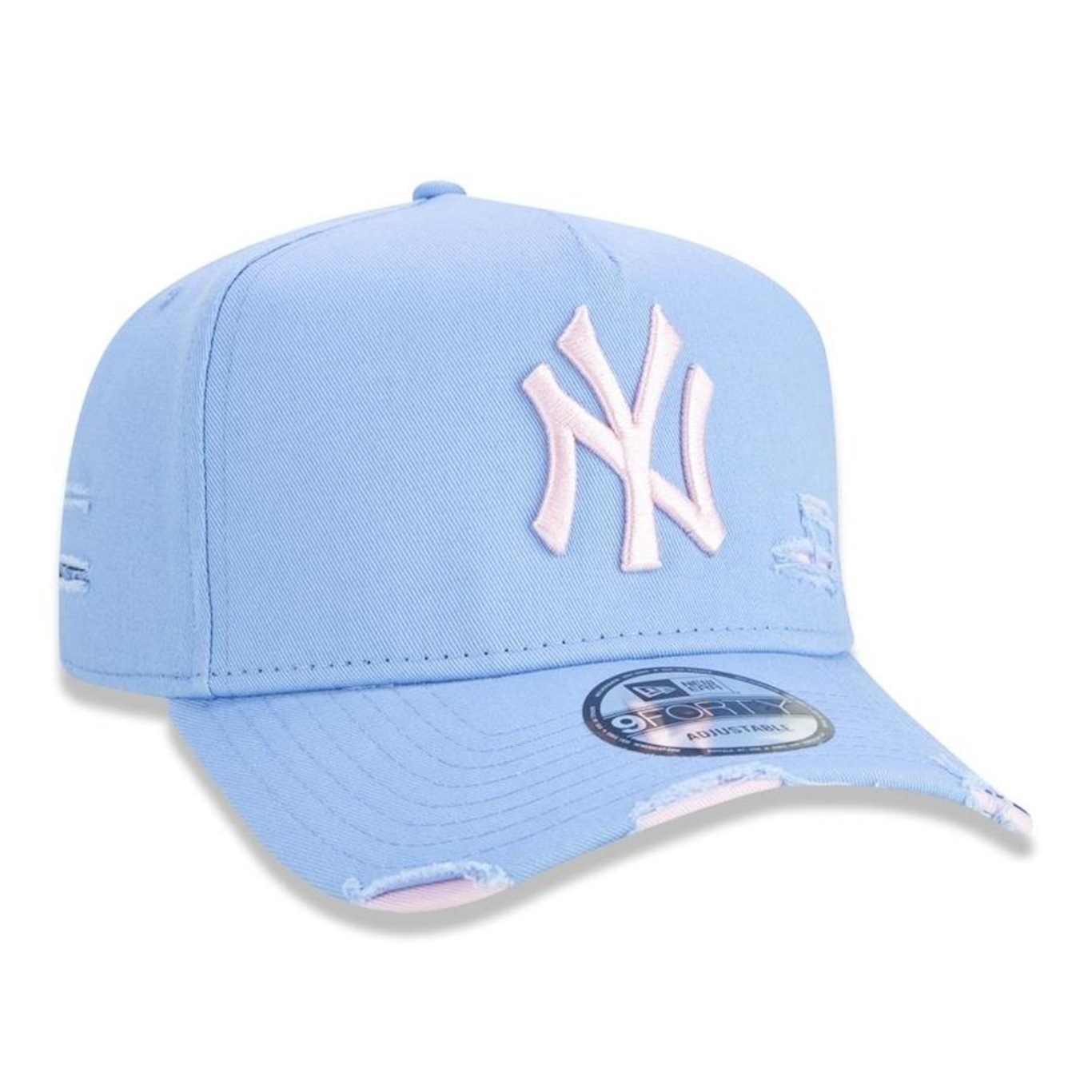 Boné Aba Curva New Era 9Forty A-Frame MLB New York Yankess Destroyed - Strapback - Adulto - Foto 3