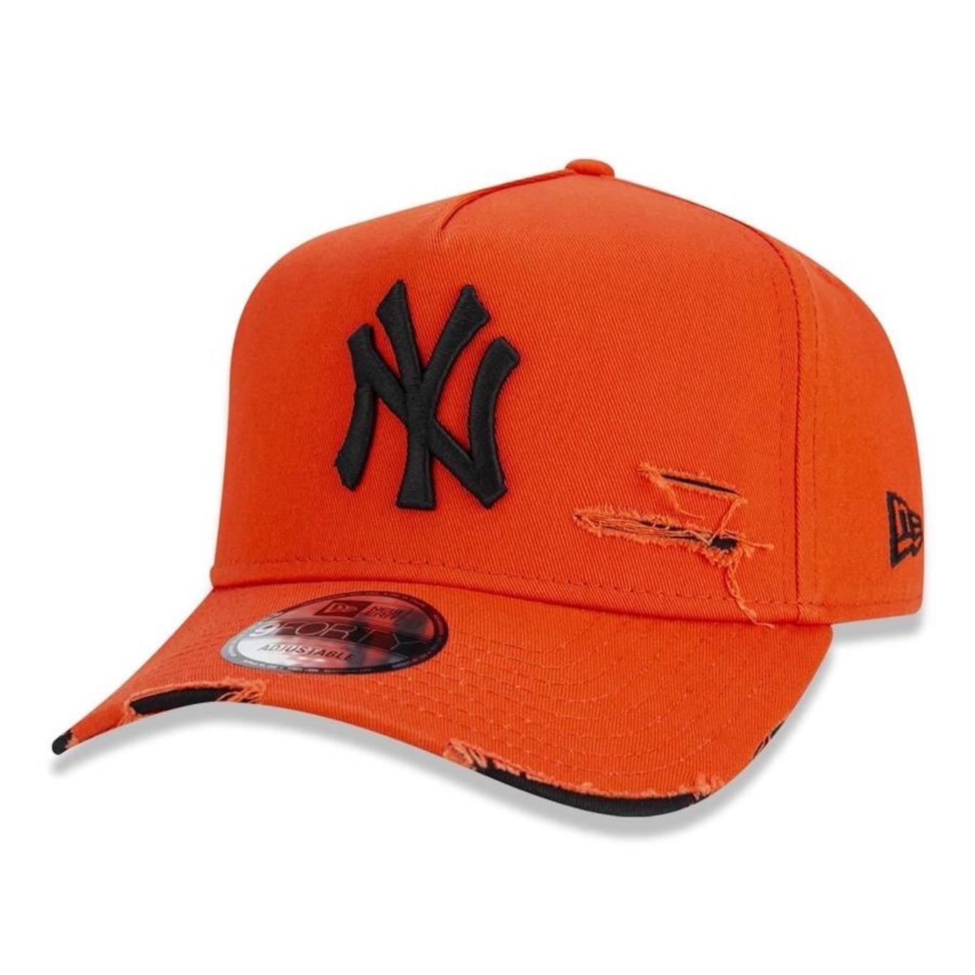 Boné Aba Curva New Era 9Forty A-Frame MLB New York Yankess Destroyed - Strapback - Adulto - Foto 1