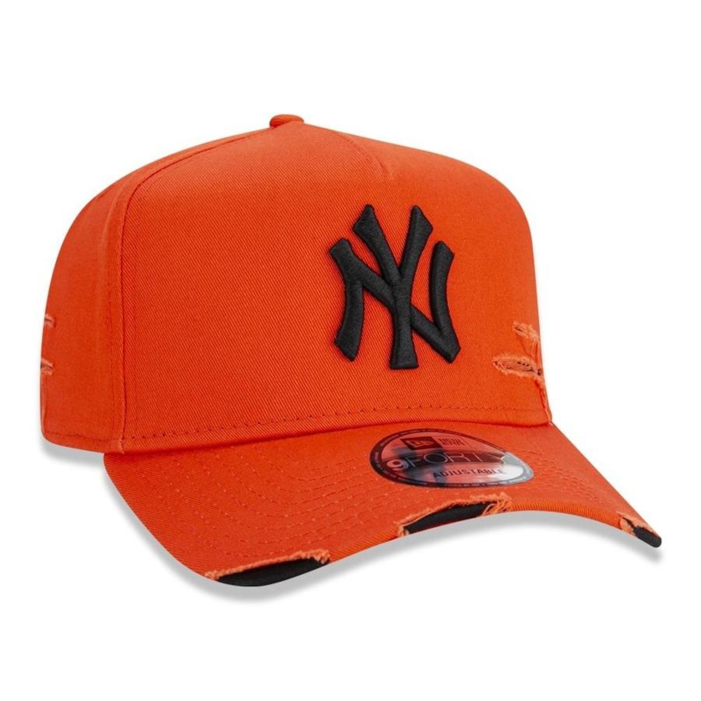 Boné Aba Curva New Era 9Forty A-Frame MLB New York Yankess Destroyed - Strapback - Adulto - Foto 3