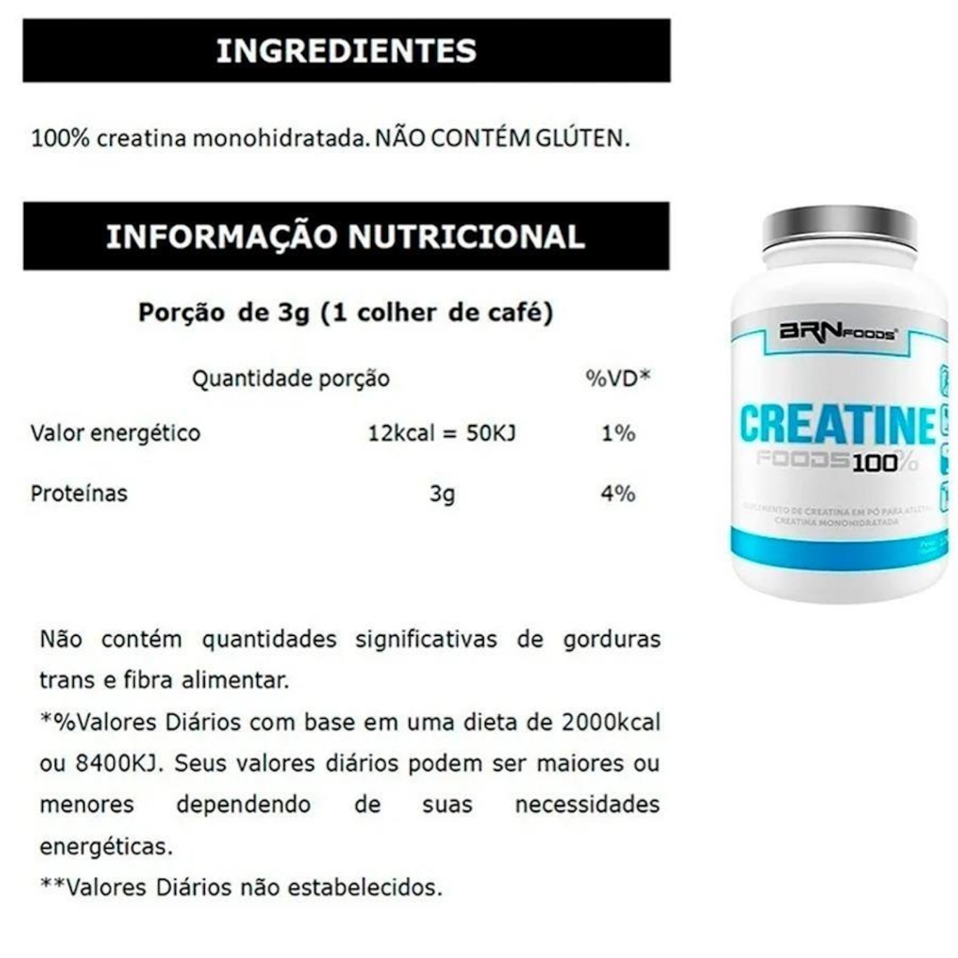 Kit 2x Iso Protein BRN Foods - Baunilha - 2kg + 2x BCAA - 100g + 2x Creatina - 100g + Coqueteleira - Foto 3