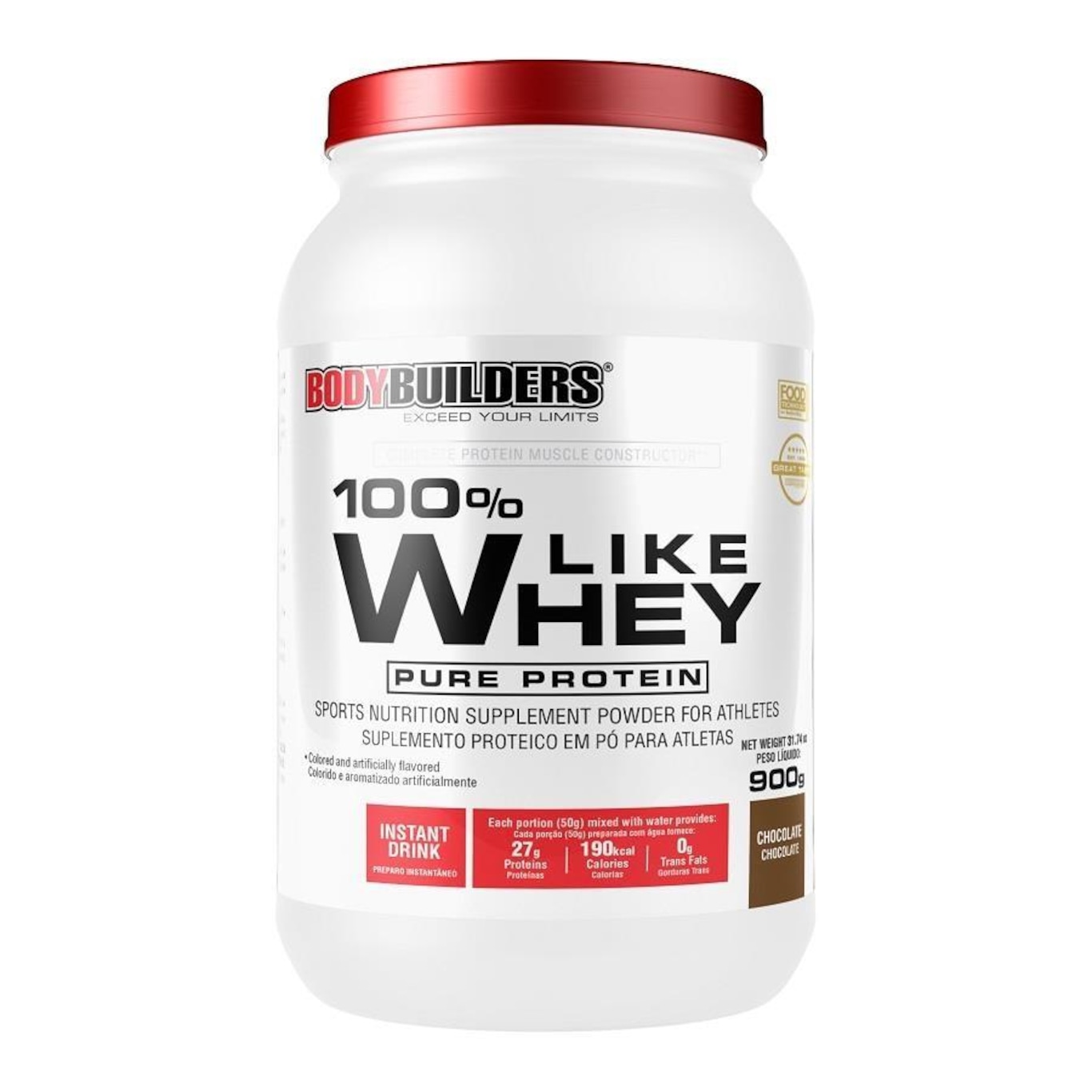 100% Like Whey Pure Protein BodyBuilders - Chocolate - 900g - Foto 1