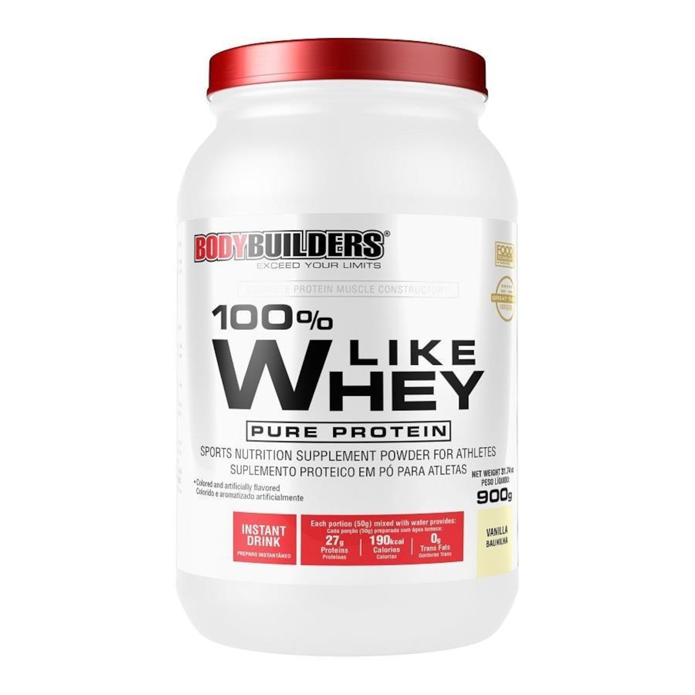 100% Like Whey Pure Protein BodyBuilders - Baunilha - 900g - Foto 1