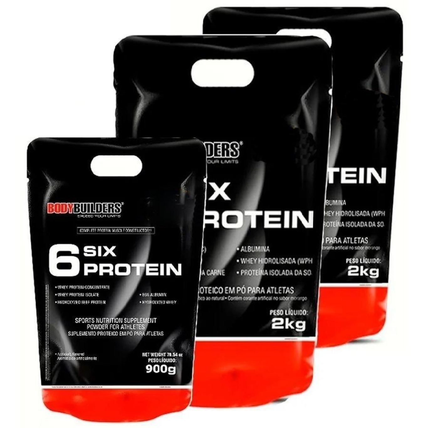 Kit Six Protein Bodybuilders - Baunilha - 2Kg - 2 unidades + Six Protein - Chocolate - 900g - Foto 1