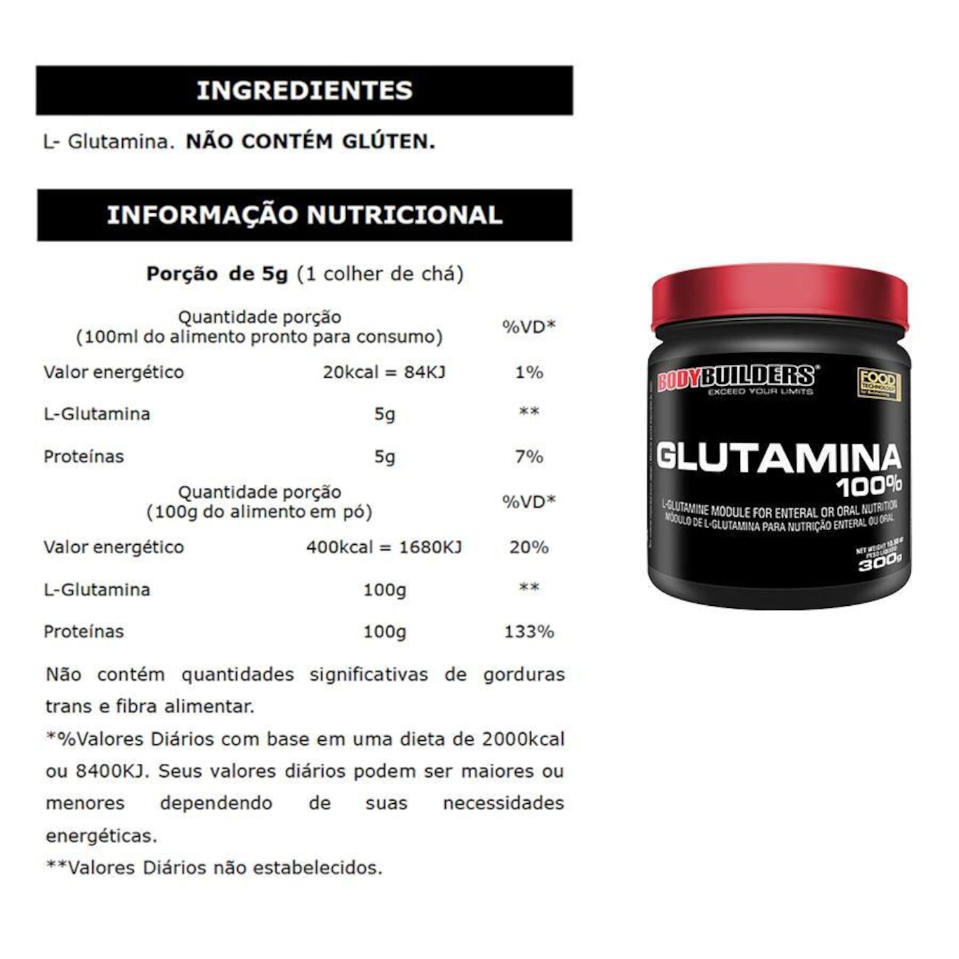 Kit Hipercalórico Bodybuilders Chocolate - 3kg + Glutamina 300g + BCAA 100g + Creatina 100g + Coqueteleira - Foto 3