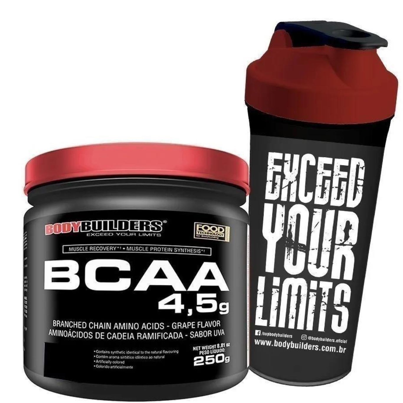 Kit Bodybuilders BCAA Powder Tangerina 250g + Coqueteleira - Foto 1