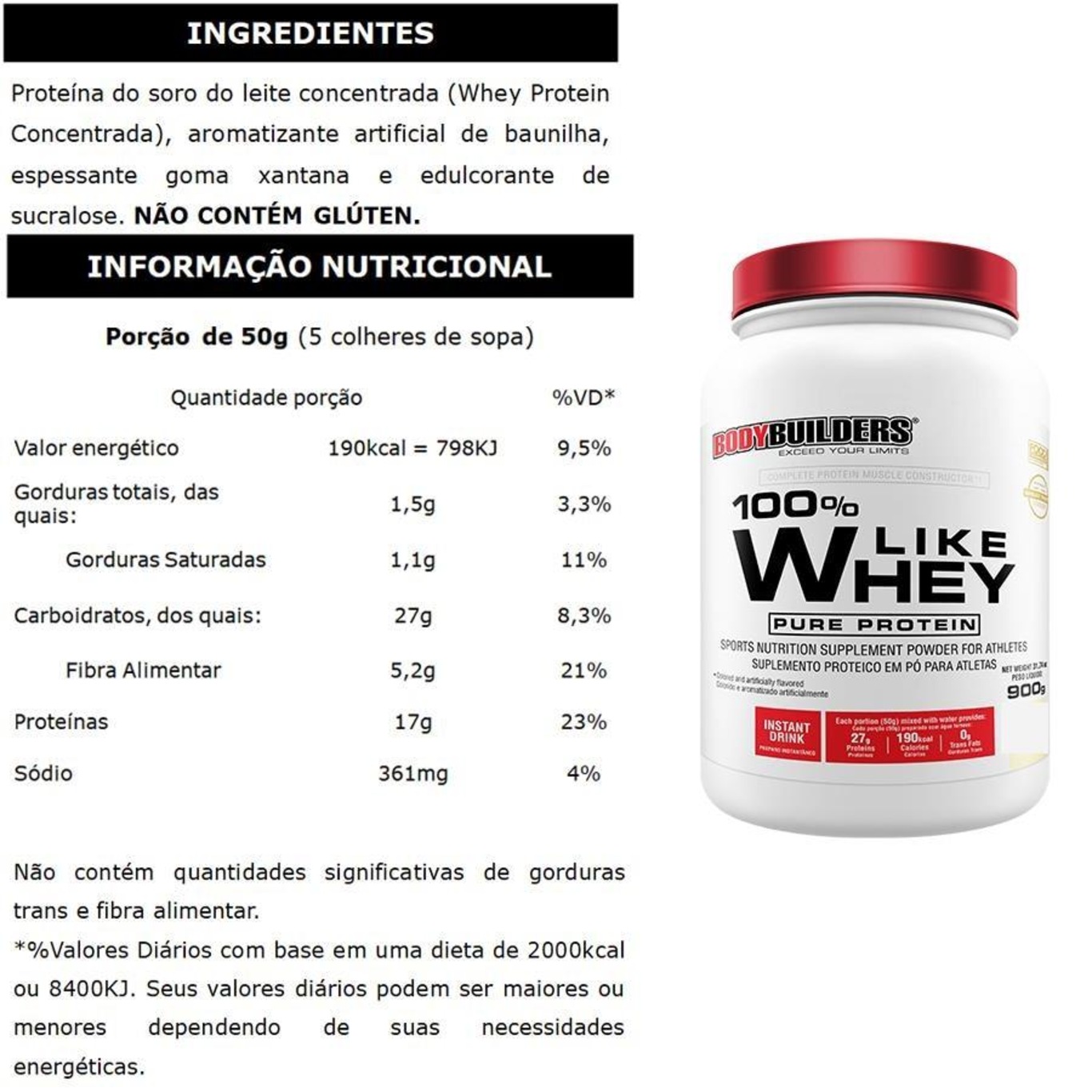 Kit Like Whey Morango 900g + BCAA tang 100g + Bio Colageno 200g + L-Glutamina 300g + Coqueteleira - - Foto 2