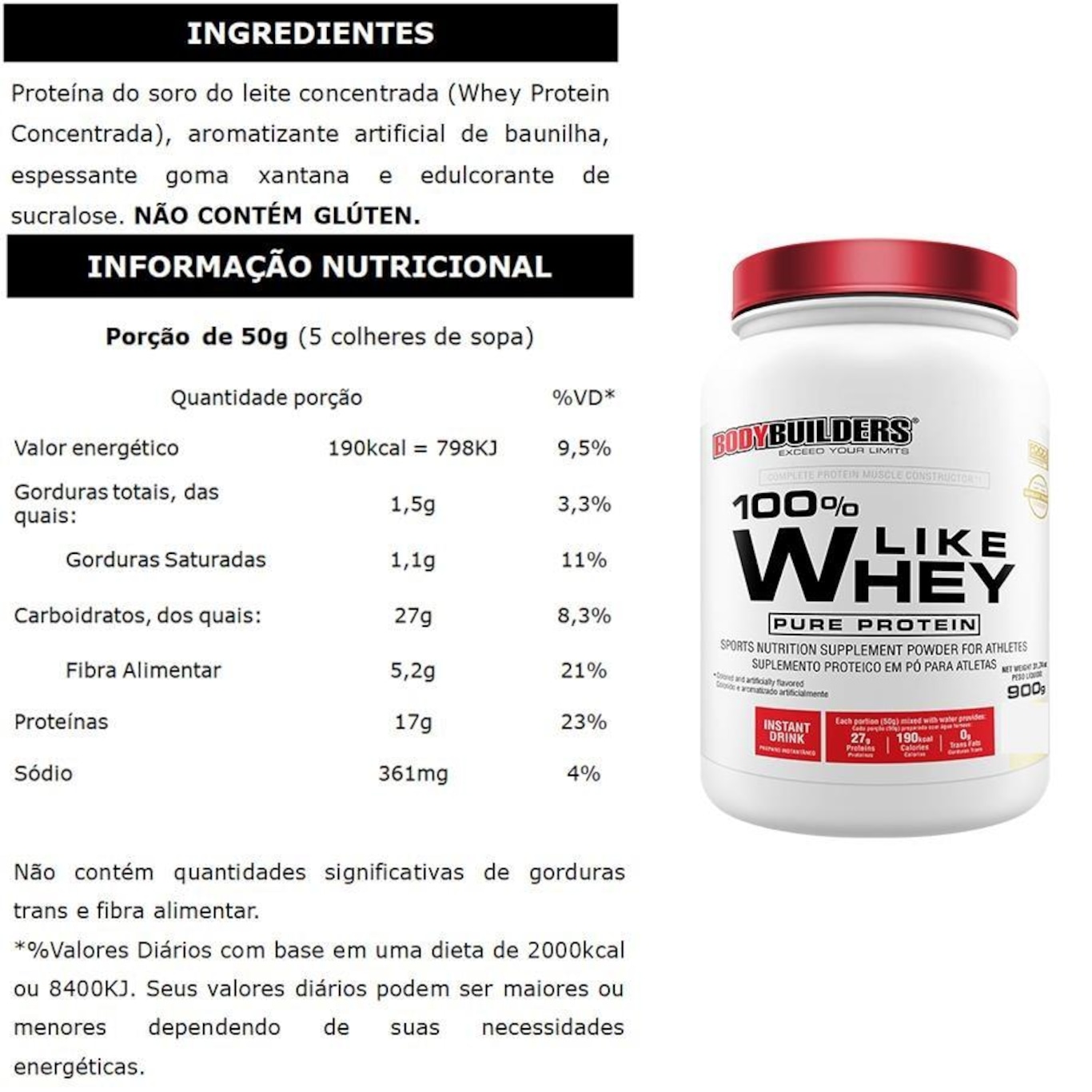 Kit Like Whey Chocolate 900g + BCAA tang 100g + Bio Colageno 200g + L-Glutamina 300g + Coqueteleira - Foto 2