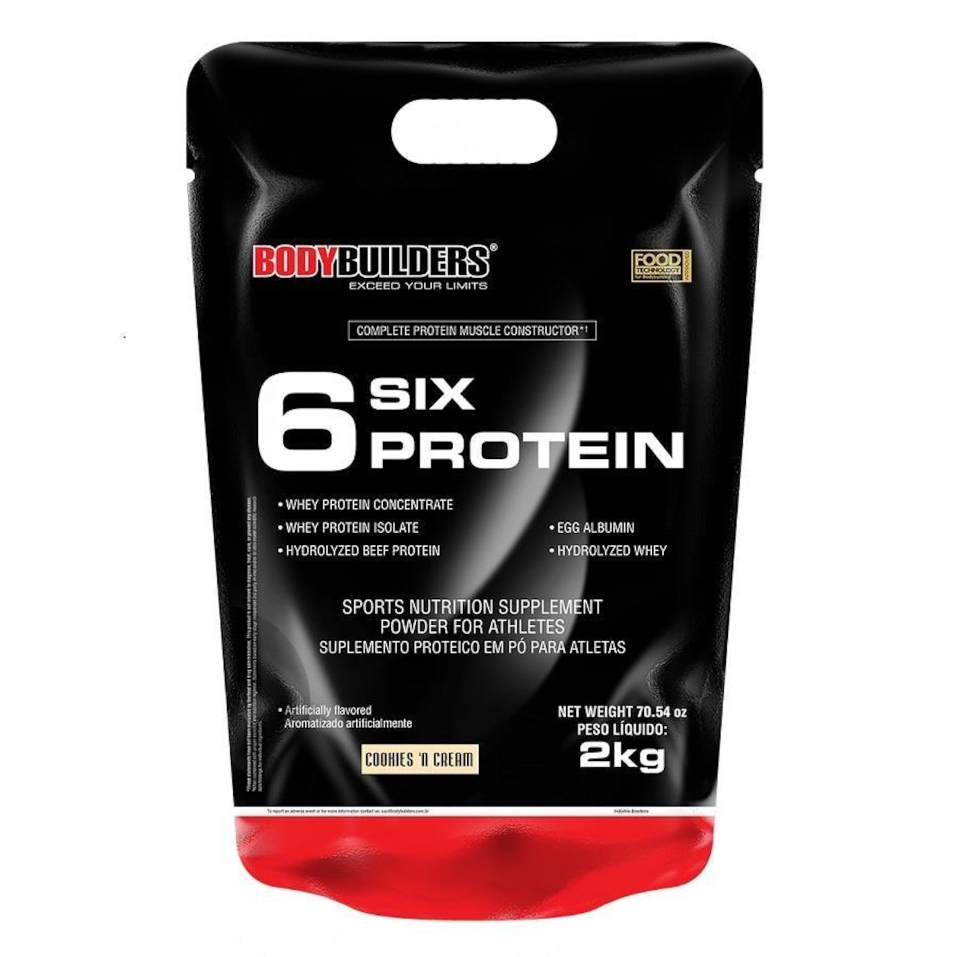 Whey Proten 6 Six Protein Cookies & Cream Refil 2kg - Bodybuilders - Foto 1