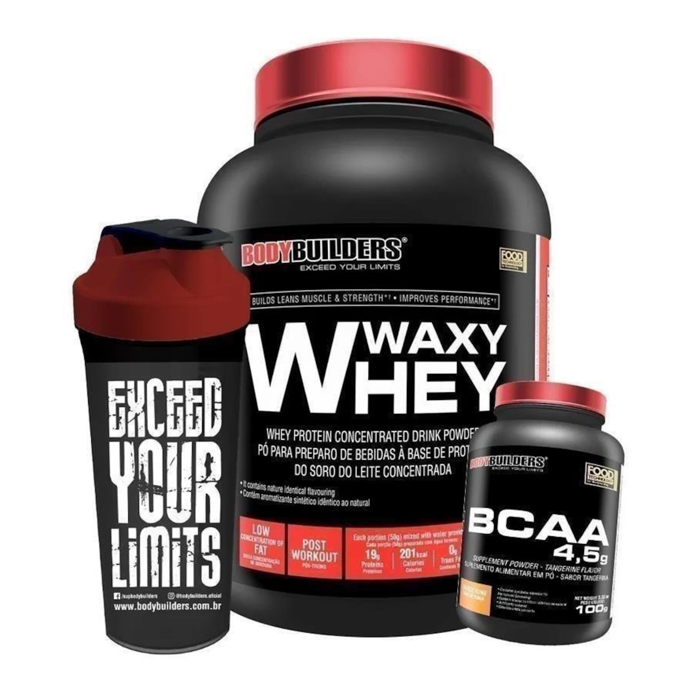 Kit Waxy Whey Choc 900g + BCAA 100g Tang + Coqueteleira - Bodybuilders - Foto 1