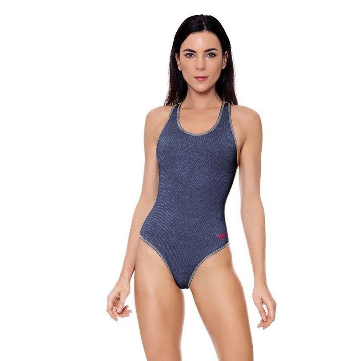 Maiô Poliéster Speedo Denim - Feminino - Foto 1