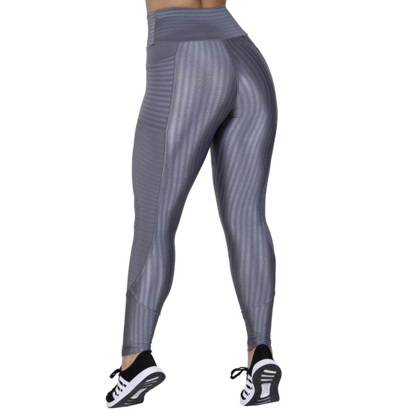 Calça Legging Orbis Fitness Cirre 3D Brilho Bolso Lateral e Recortes - Feminina - Foto 4