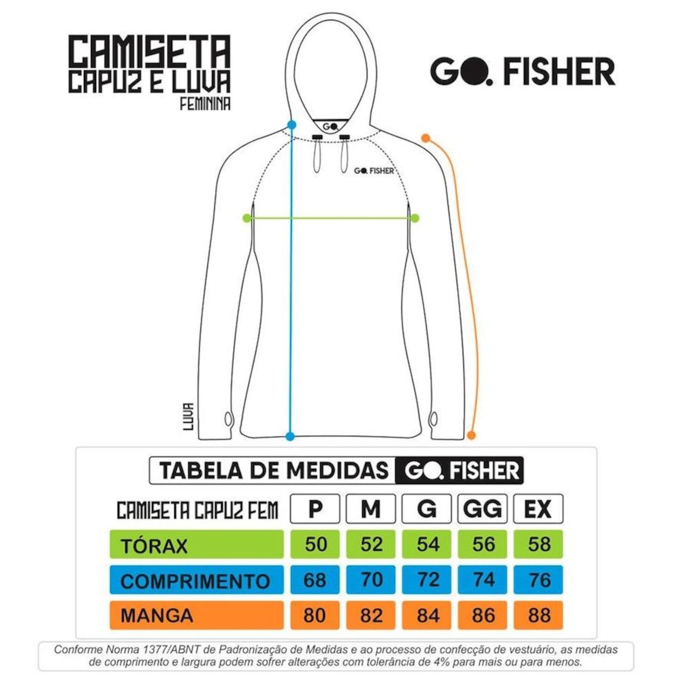 Camiseta de Pesca Go Fisher com Capuz e Proteção Solar Gocpzf 05 - Feminina - Foto 3