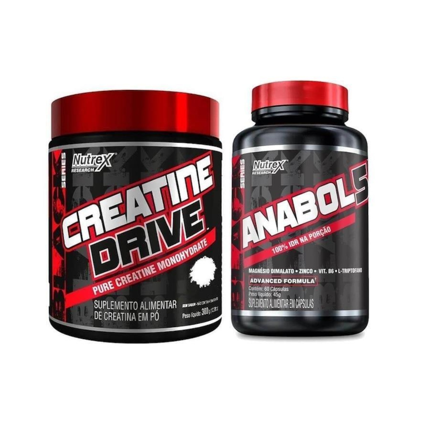 Kit Nutrex Research Creatine Drive 300g Anabol5 60 Cápsulas