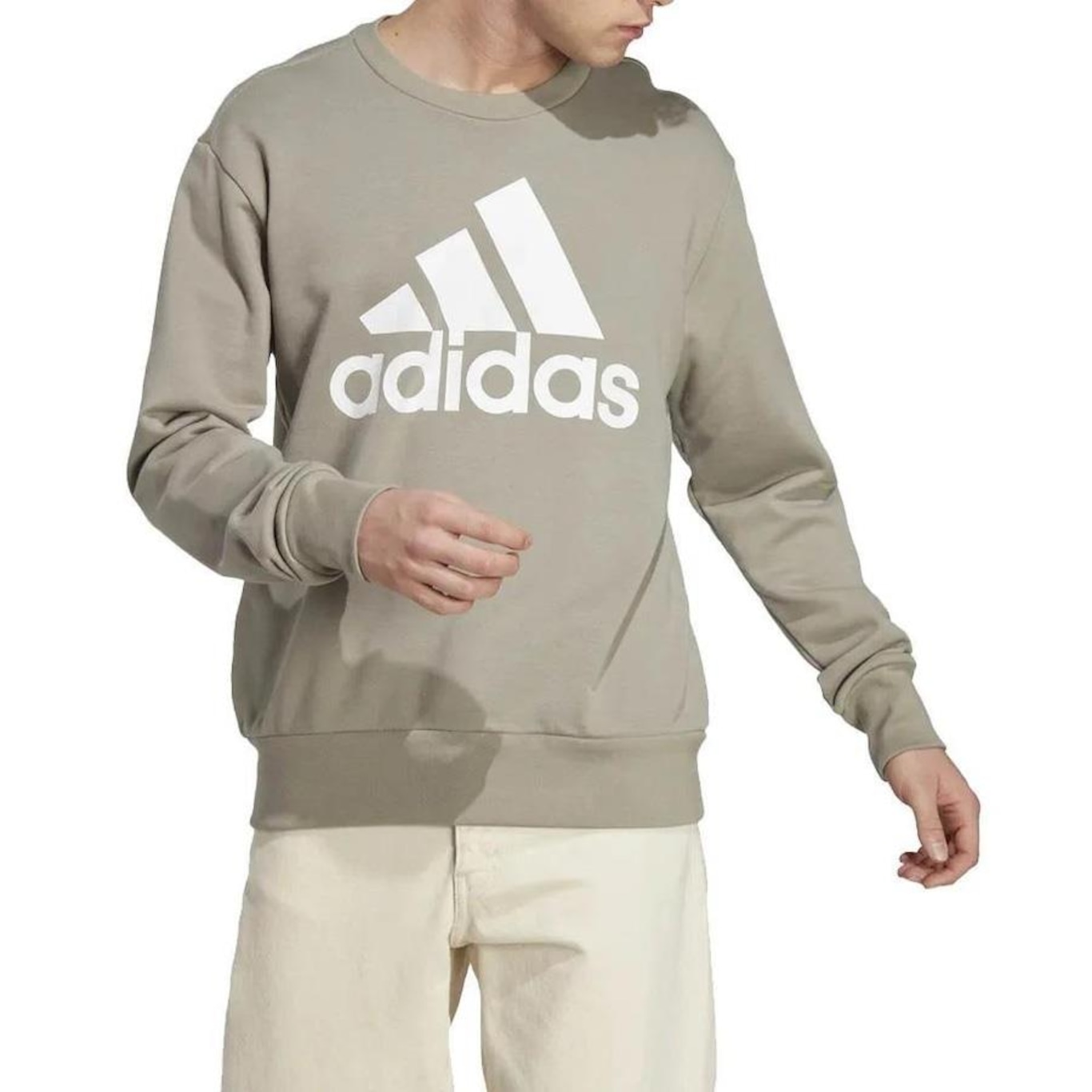 Blusão de Moletom sem Capuz adidas Essentials Logo - Masculino - Foto 1