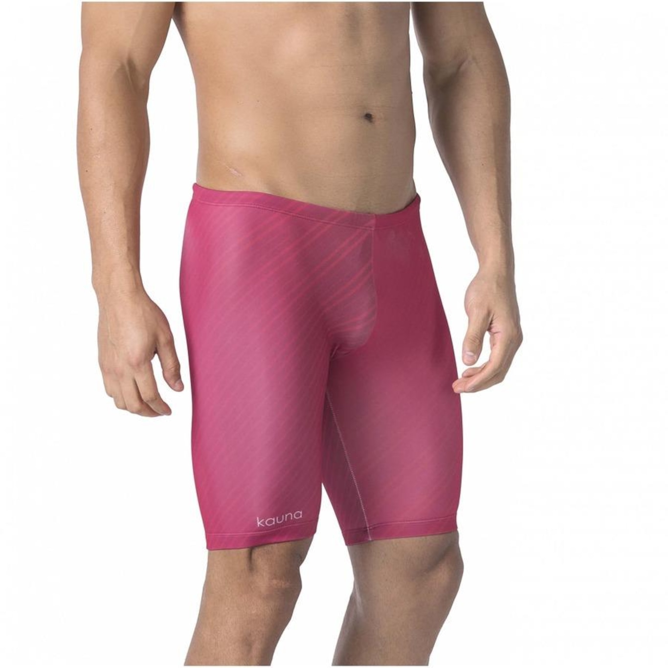 Bermuda de Natação Kauna Swim Stripes Marsala - Masculina - Foto 5