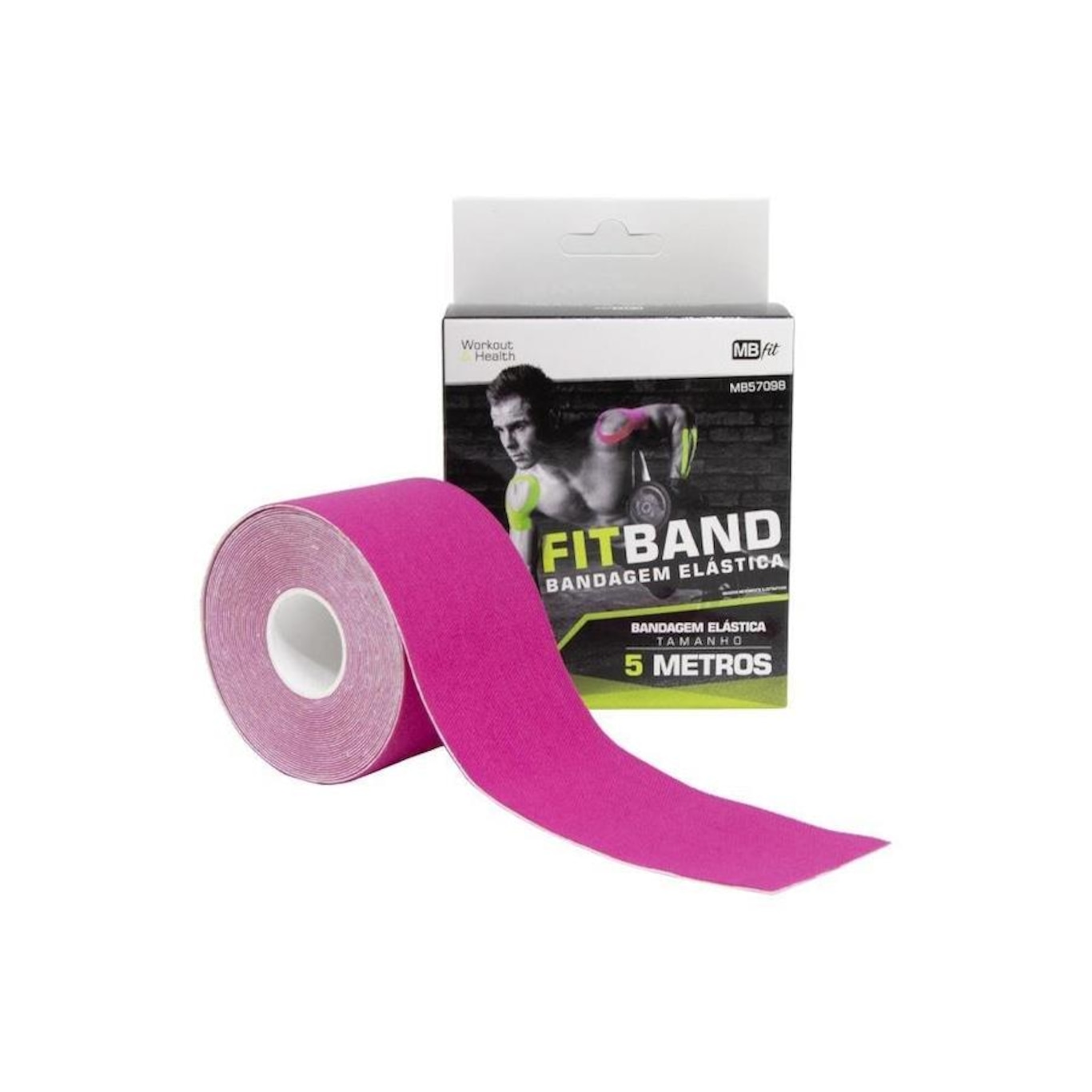 Kinesio Tape Fita Bandagem Elástica Adesiva 5 Metros MBFit - Foto 1