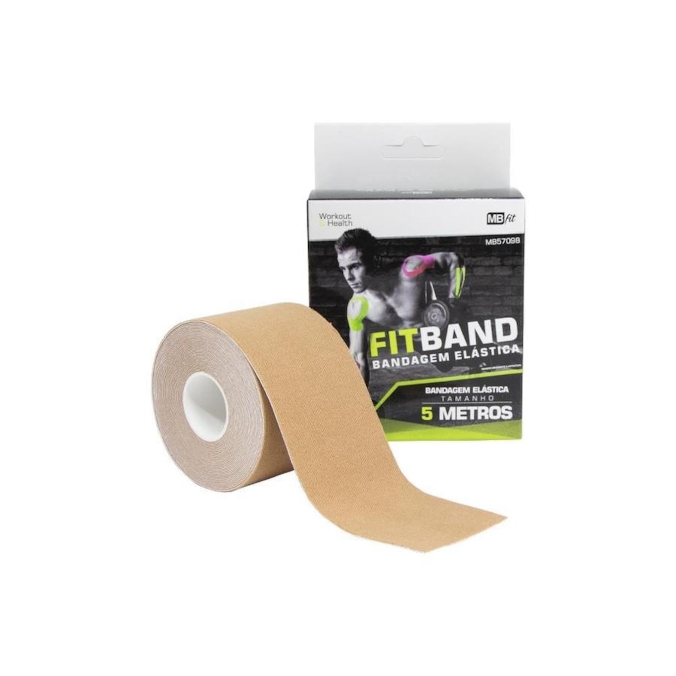 Kinesio Tape Fita Bandagem Elástica Adesiva 5 Metros MBFit - Foto 1