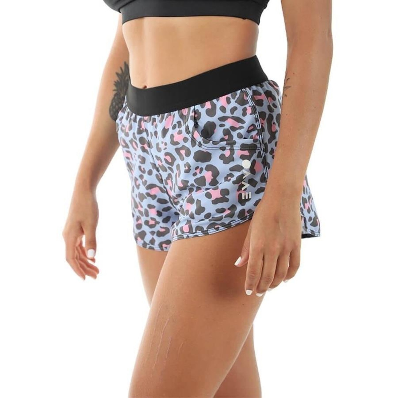 Short Evvo Blue Cheetah Cross Running Fitness - Feminino - Foto 4