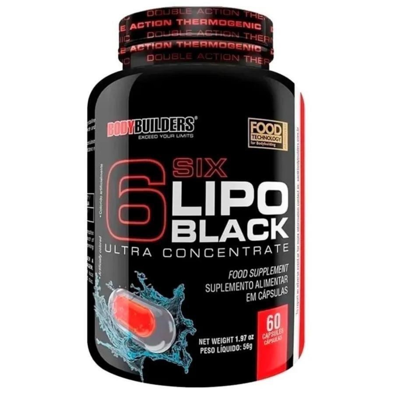 Termogênico Bodybuilders Lipo 6 Black - 60 cápsulas - Foto 1