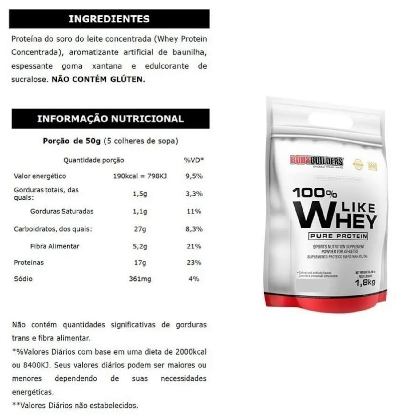 Kit 2x 100% Like Whey Protein Morango + Coqueteleira - Bodybuilders - Foto 2