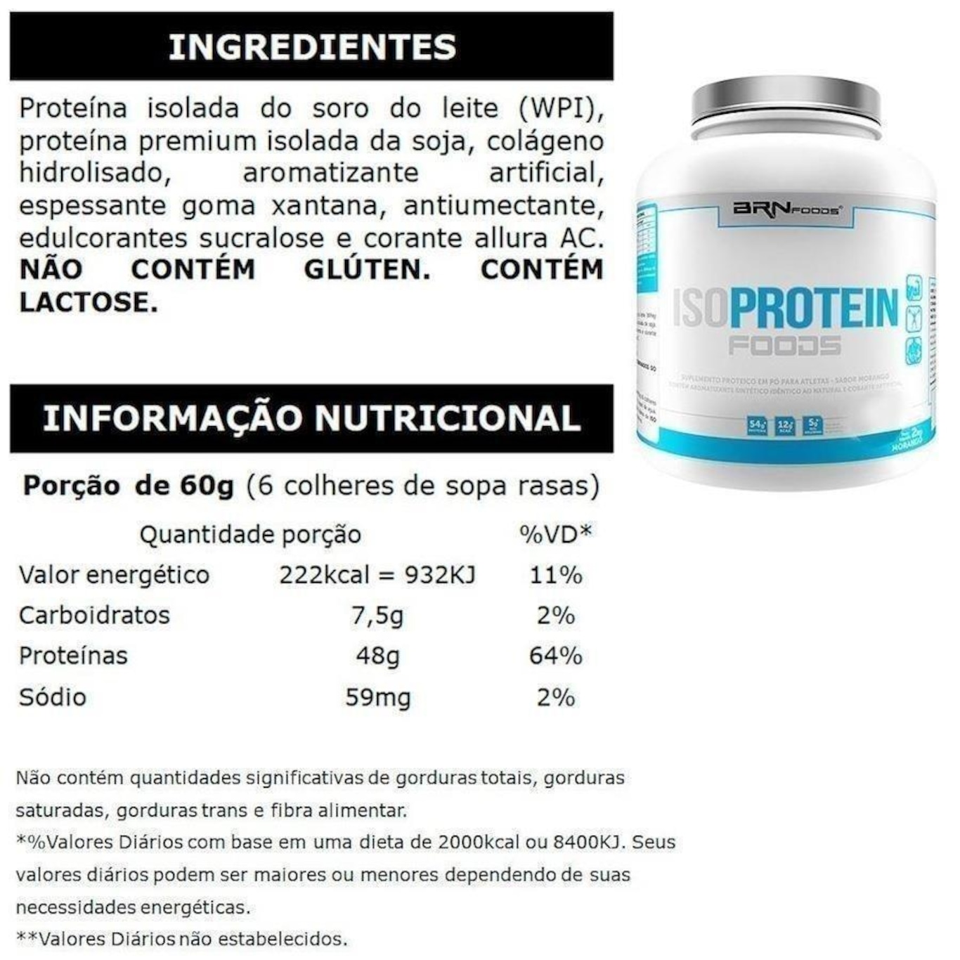 Kit Whey Protein Isolado BRN Foods - Morango 2kg + Coqueteleira - Foto 2