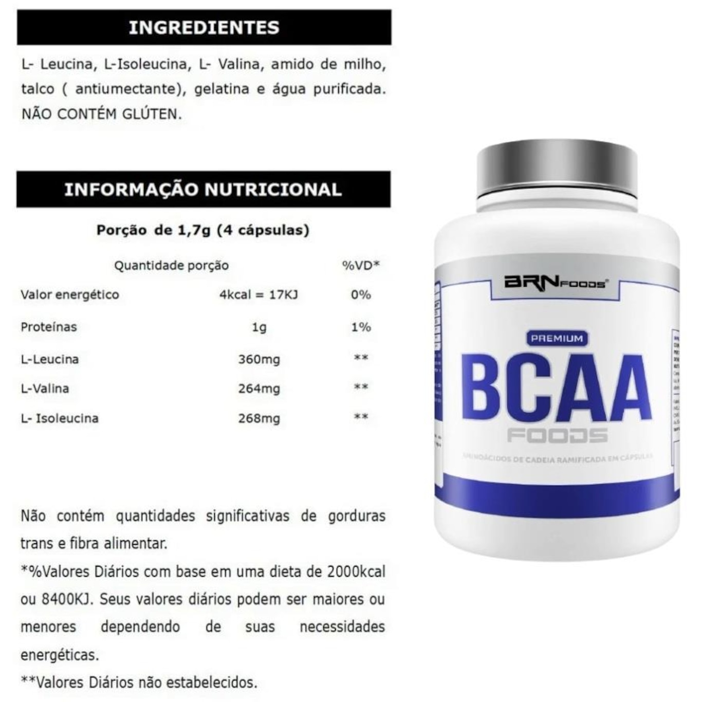 Kit Whey Protein BRN Foods - Baunilha - 900g - 2 Unidades + Creatina + Glutamina + BCAA + Coqueteleira - Foto 5