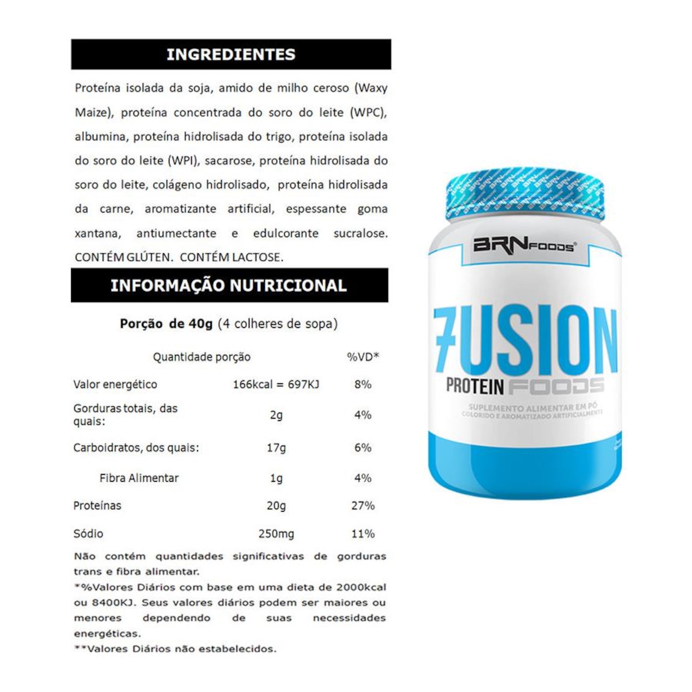 Kit BRN Foods 2x Whey Protein Fusion 900g Morango + BCAA 100g + Creatina 100g + Coqueteleira - Foto 2