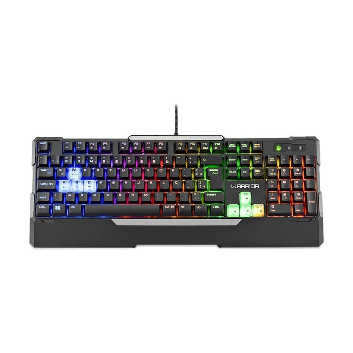 Teclado Gamer Semi Mecânico Warrior Wakiza LED Rainbow TC208 - Foto 1