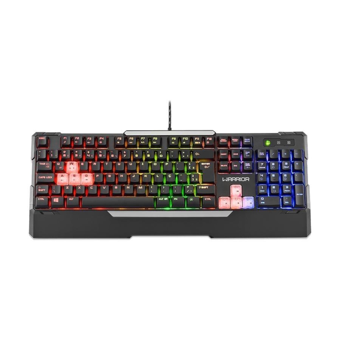 Teclado Gamer Semi Mecânico Warrior Wakiza LED Rainbow TC208 - Foto 3