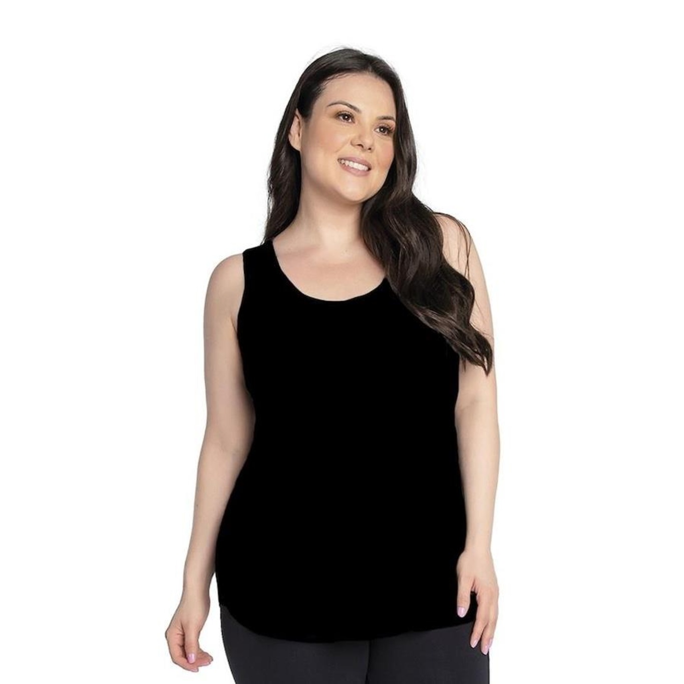 Camiseta Regata Trinys Plus Size Básica - Feminina - Foto 1