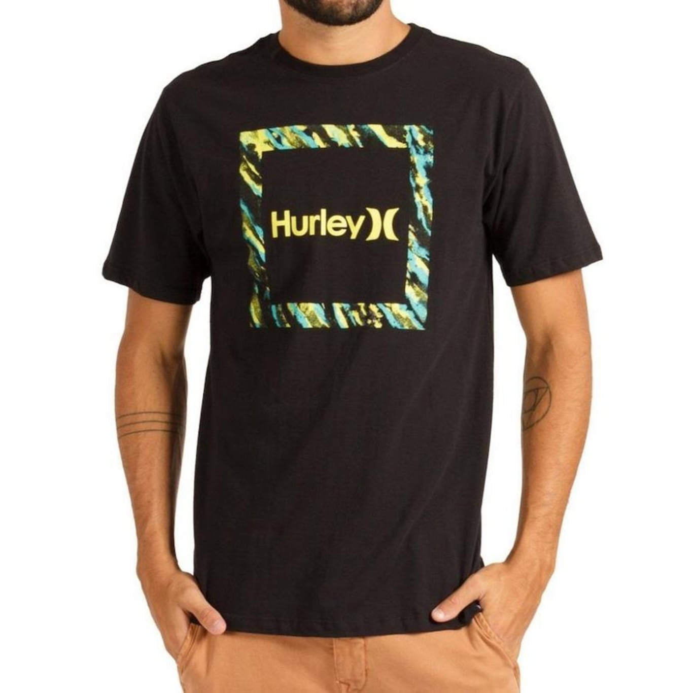 Camiseta Hurley Silk Frame - Masculina - Foto 1