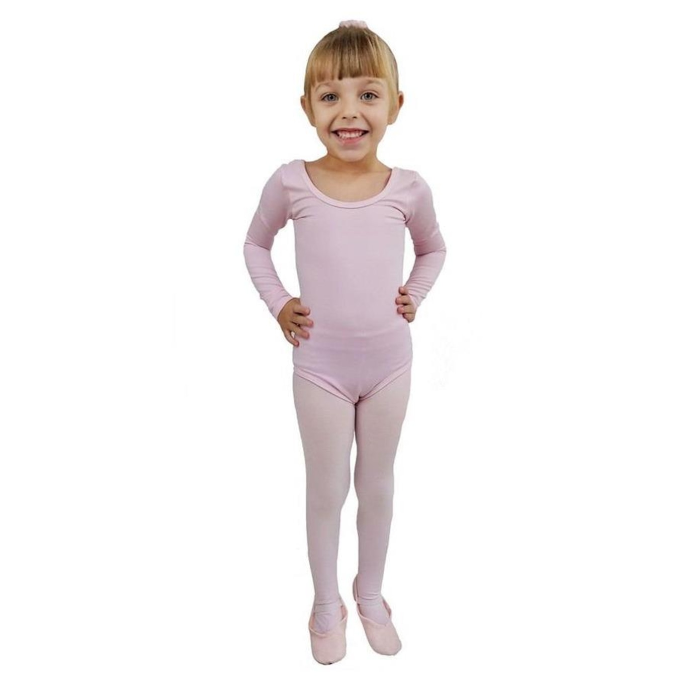 Collant para Ballet Ritmus Manga Longa Juliana - Infantil - Foto 1