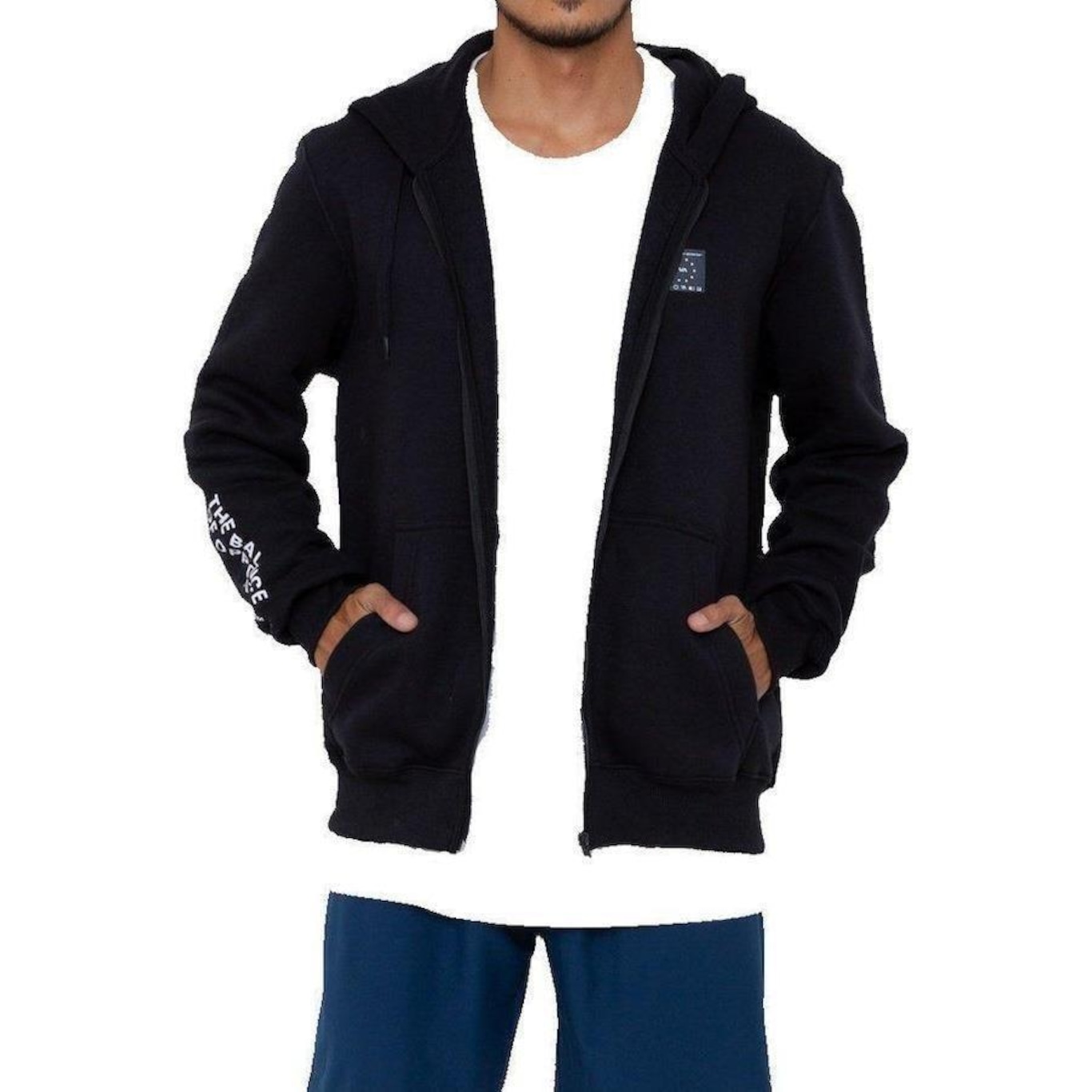 Blusão de Moletom RVCA Aberto Swift Hoodie Box - Masculino - Foto 3