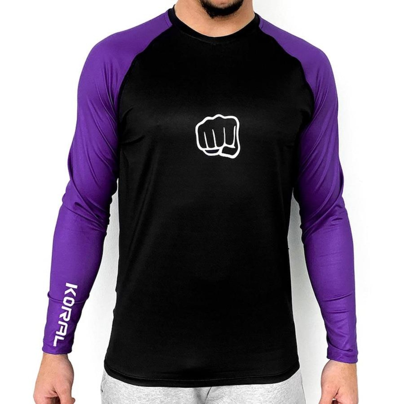 Rash Guard Manga Longa Koral Neo - Masculina - Foto 1