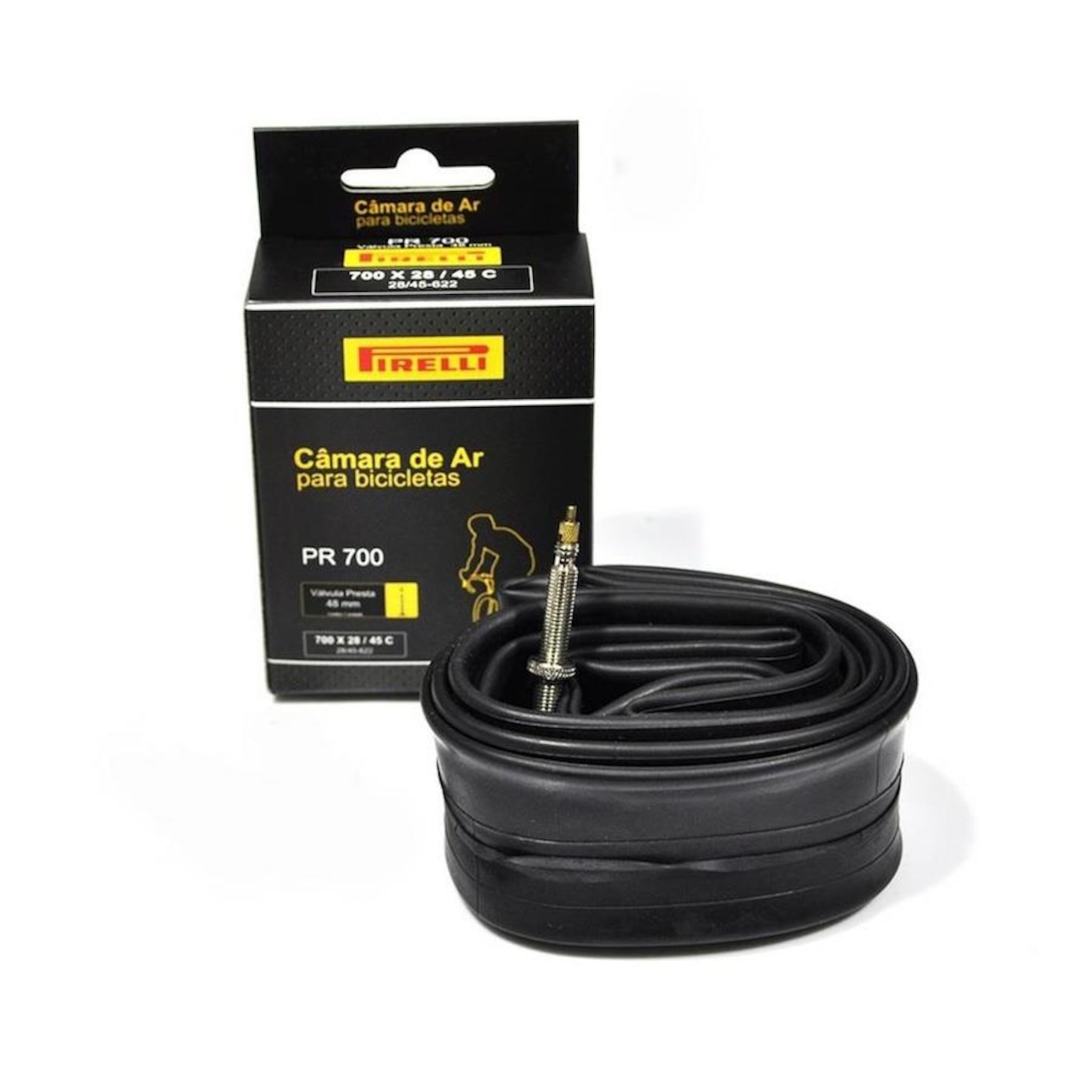 Câmara de ar Pirelli 700 x 28/45 válvula presta (bico fino) 48 mm - Foto 2