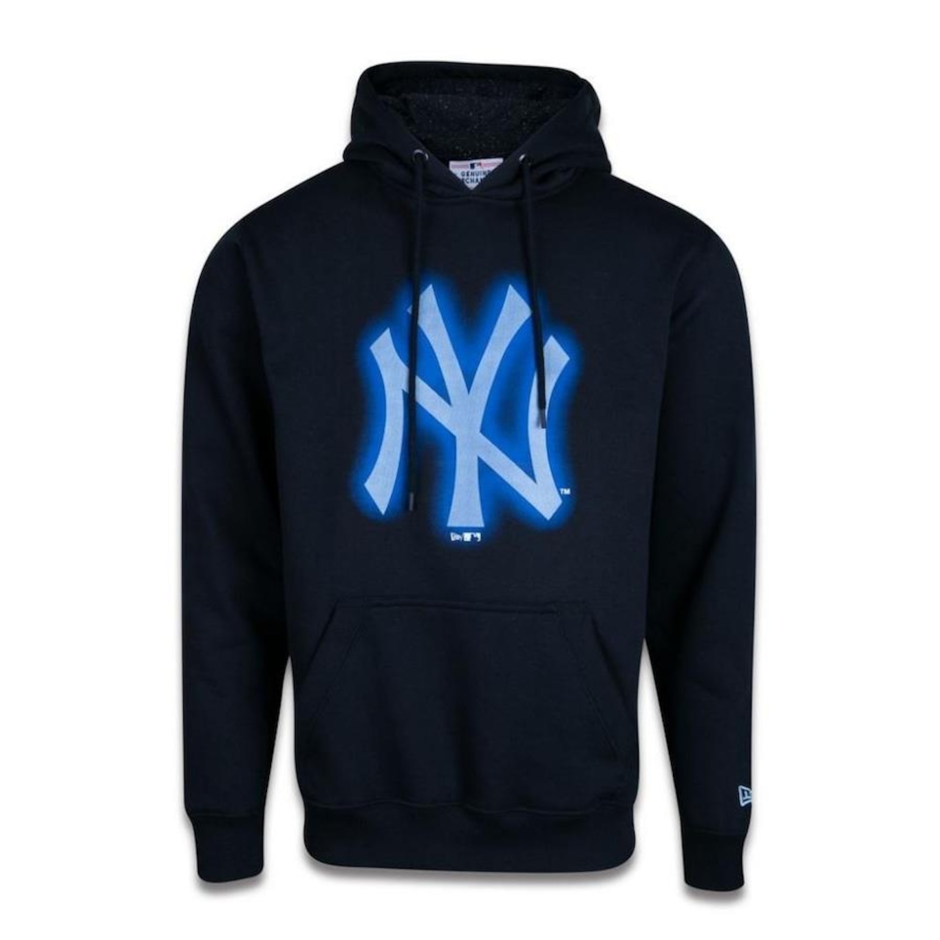 Blusão de Blusão de Moletom New Era com Capuz com Capuz Canguru MLB New York Yankees Space Glow - Masculino - Foto 1