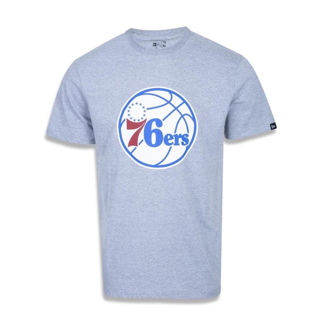 Camiseta New Era Plus Size Regular Manga Curta Philadelphia 76ers Logo - Masculino - Foto 1