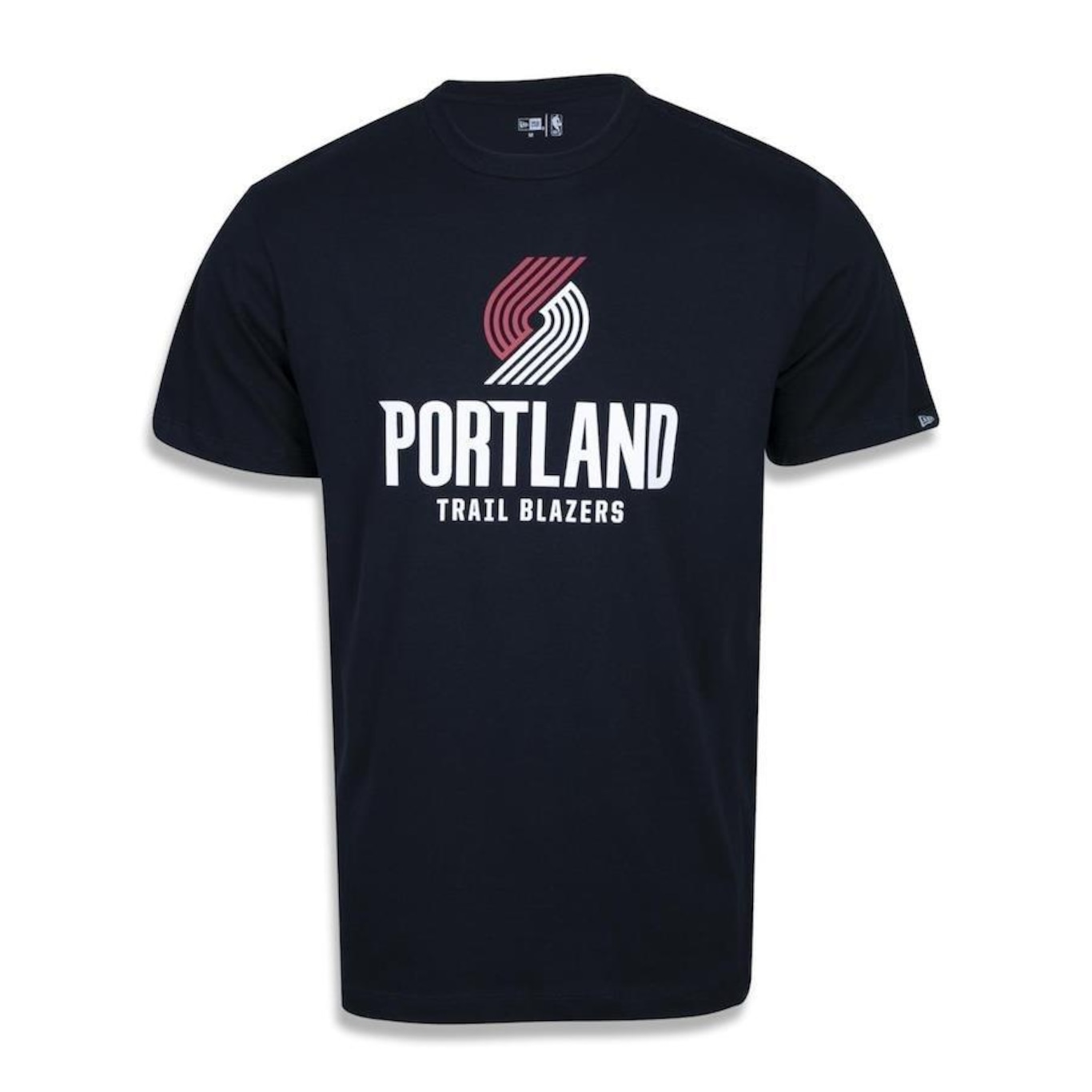 Camiseta New Era Plus Size Regular Manga Curta Portland Trail Blazers Logo - Masculino - Foto 1