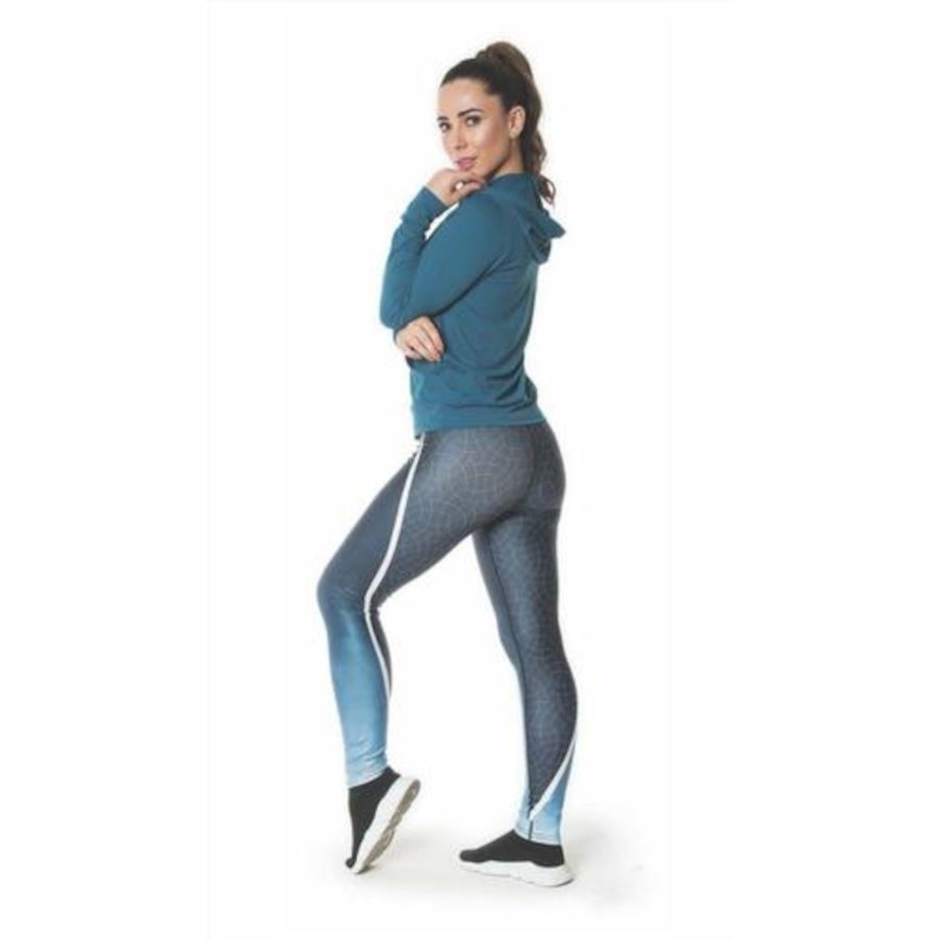 Conjunto Fitness Aqua Sul Move: Calça Legging + Jaqueta Dry-fit - Feminino