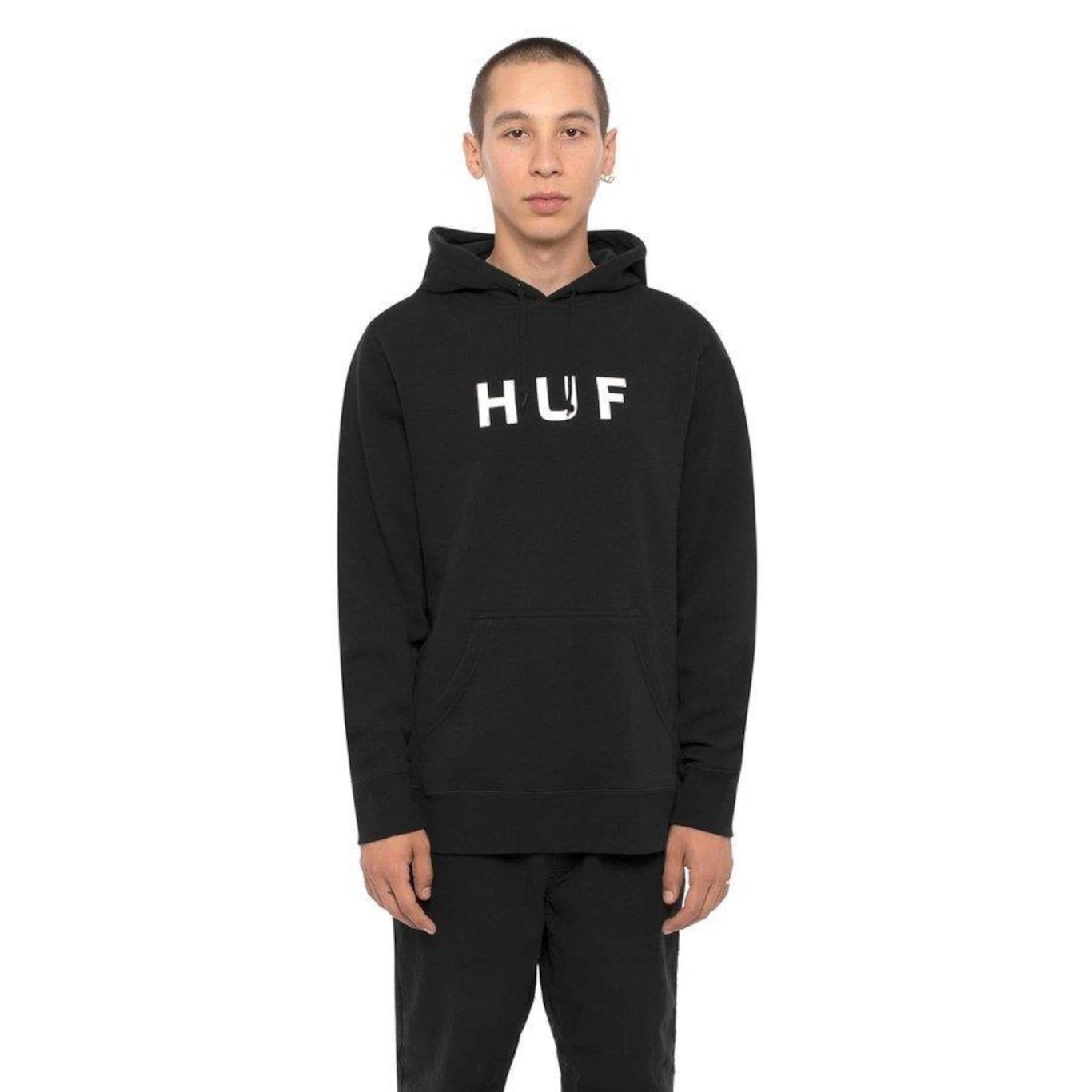 Blusão de Moletom com Capuz HUF Essentials Logo - Masculino - Foto 2