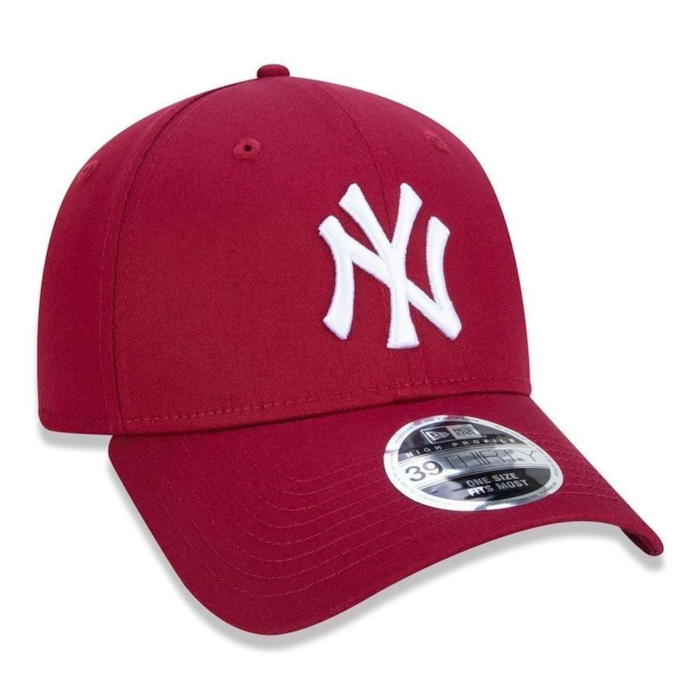 Boné Aba Curva New Era New York Yankees 3930 White on Cardinal MLB - Fechado - Adulto - Foto 3