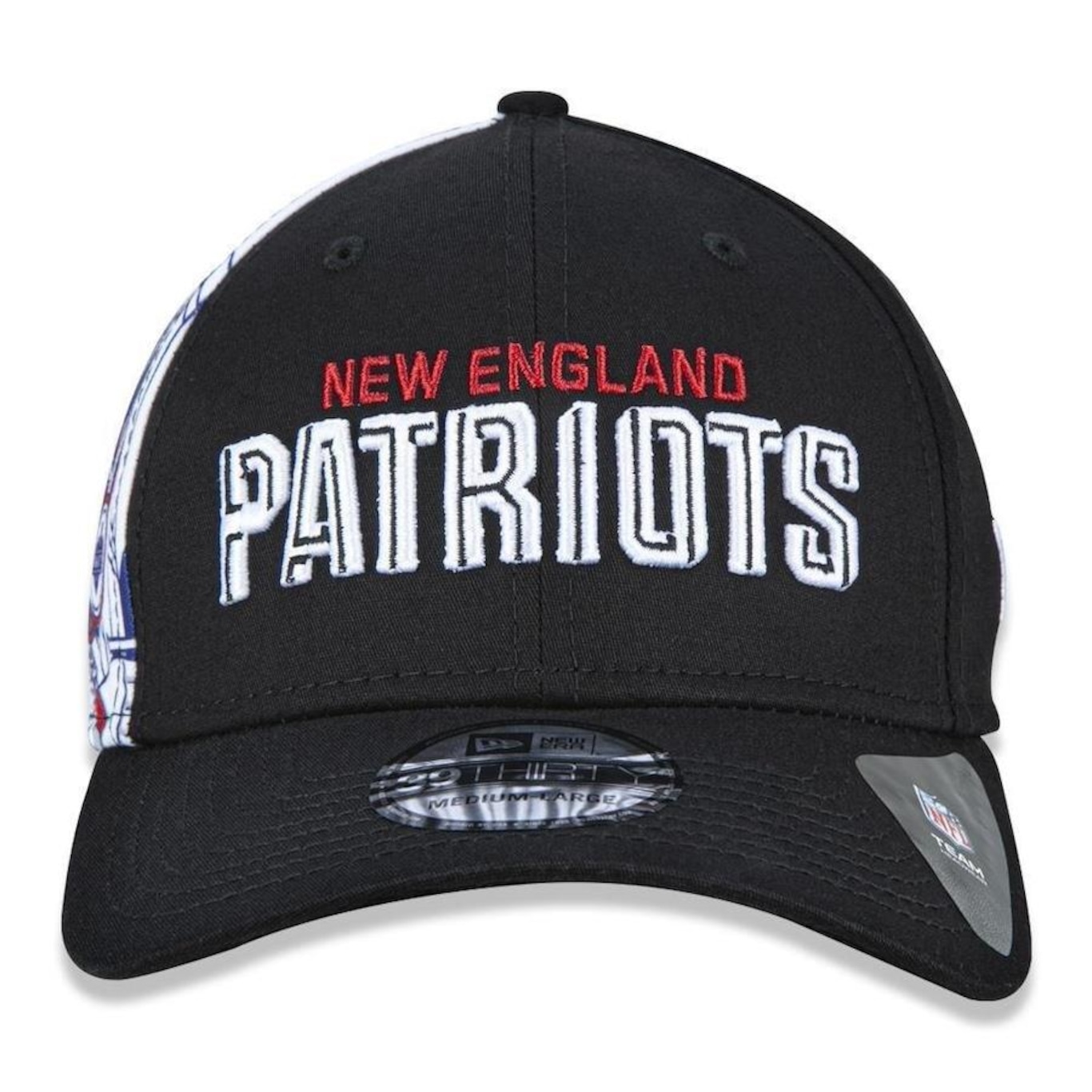 Boné Aba Curva New Era New England Patriots 3930 Draft Font - Fechado - Adulto - Foto 3